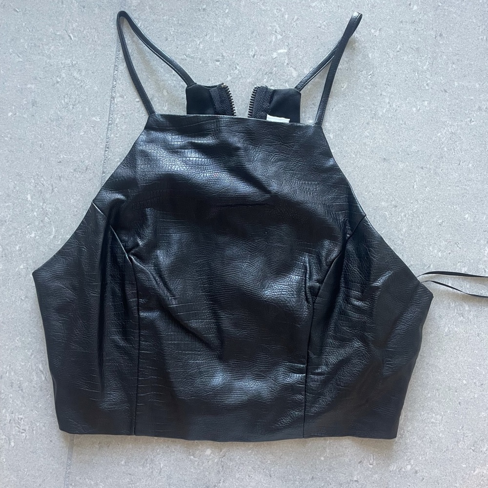 Leather crop top